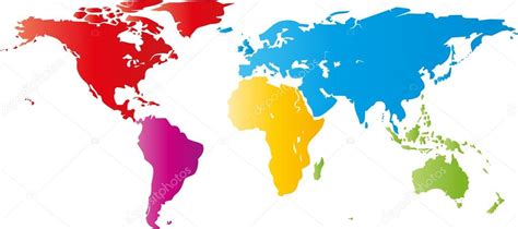 Mapa Mundial Con Continentes Y Fronteras Vector De Stock Waldemar