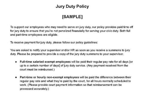 Jury Duty Policy: What to Include & Legal Requirements (+ Free Sample)