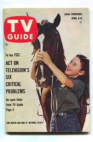 TV Guide April 8, 1962-NATIONAL VELVET, Lori Martin cover-Illinois ...