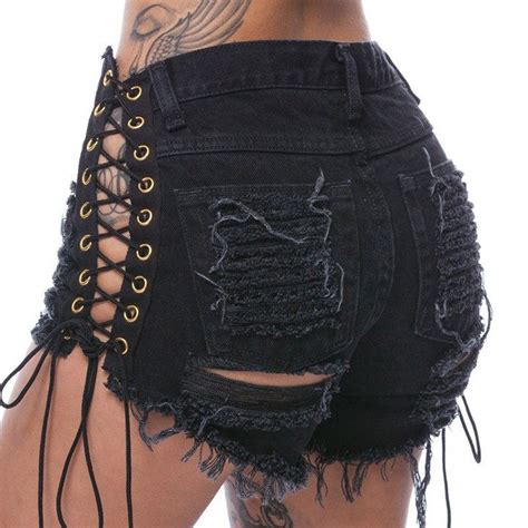 Pantalones Cortos De Cintura Alta Para Mujer Shorts Vaqueros Con