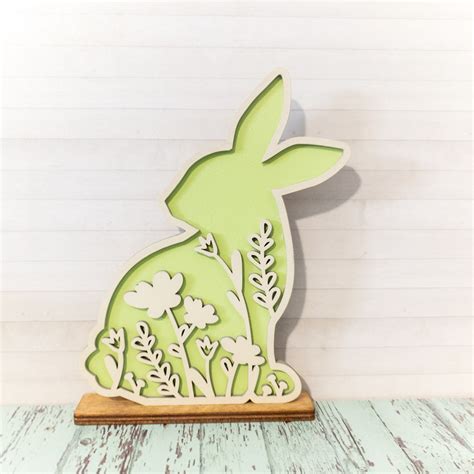 Standing Easter Bunny Spring Decor Easter Shelf Sitter Easter Tiered