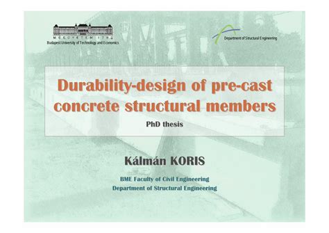 Pdf Durability Design Of Pre Cast Concrete Structural Members