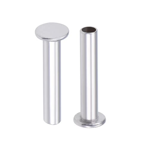 Uxcell M X Flat Head Semi Tubular Rivets Aluminum Silver Tone