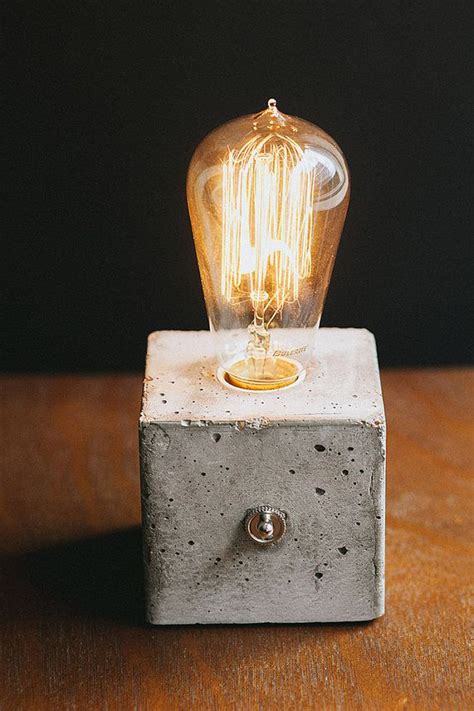 Concrete Lamp Concrete Design Concrete Decor Cement Diy Concrete Crafts Edison Lampe