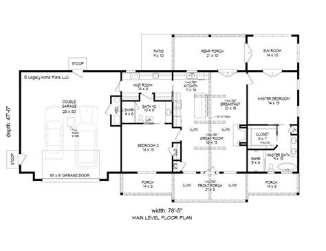 Ranch Style House Plan 2 Beds 2 Baths 1600 Sqft Plan 932 737