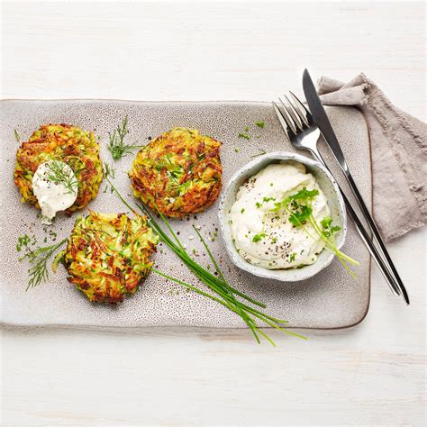 Zucchini Kartoffel Puffer Mit Veganer Aioli ALDI Rezeptwelt