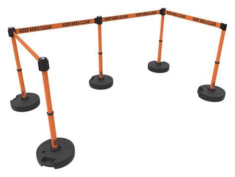 BANNER STAKES, Orange, Keep Area Clear, PLUS Barrier System - 53XW41 ...