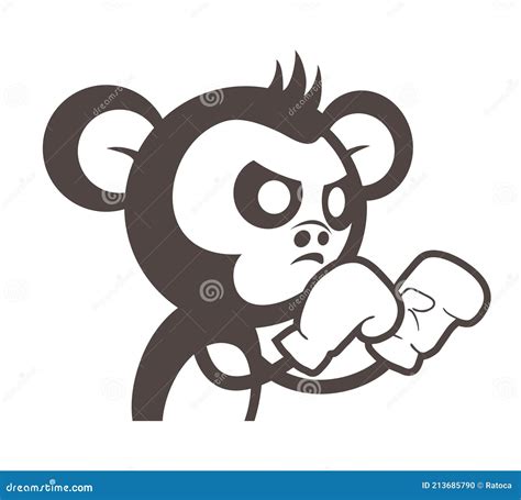 Design of Monkey Boxing Draw Stock Vector - Illustration of identity, gorilla: 213685790