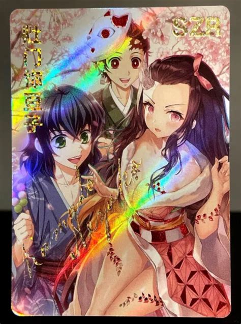 Nezuko Kamado Demon Slayer Carte Rare Szr Anime Signature Waifu Holo