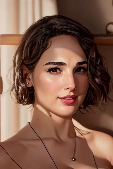 Dopamine Girl A Photograph Of Gal Gadot Naked Leaning Against The