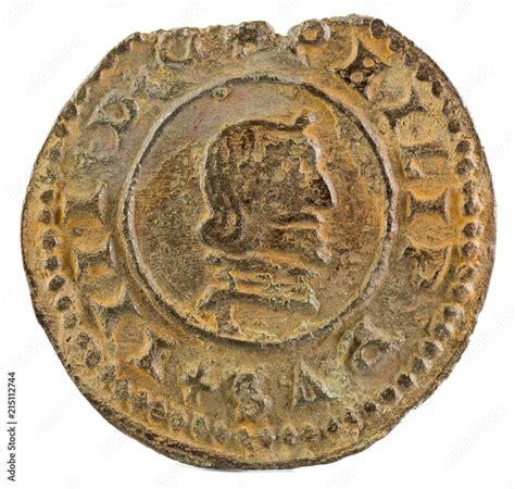 Ancient Spanish Copper Coin Of King Felipe Iv Coined In Cordoba