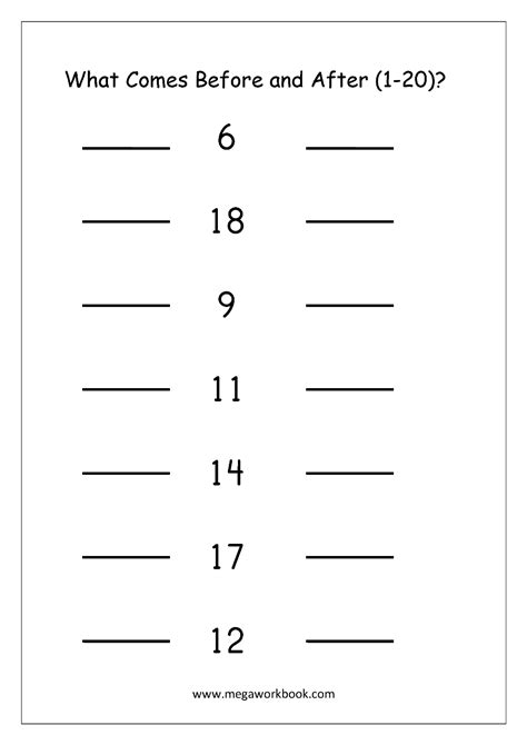 Ordering Numbers Worksheets Missing Numbers What Comes Before And