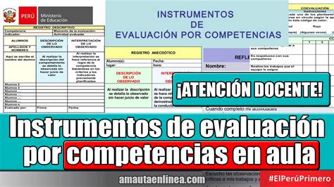 Instrumentos de evaluación por competencias en aula para el docente