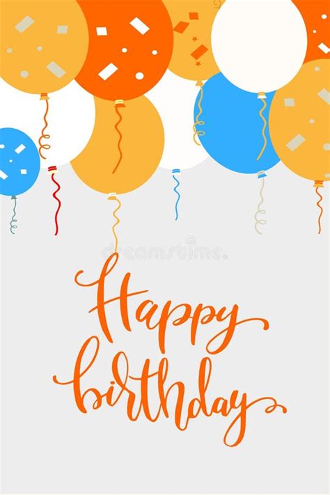 Vector Happy Birthday Kaart Met Ballonnen En Confetti Vector