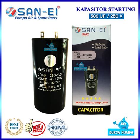 Jual Kapasitor Capasitor Starting SAN EI 500UF Mikro 250V Kondensor