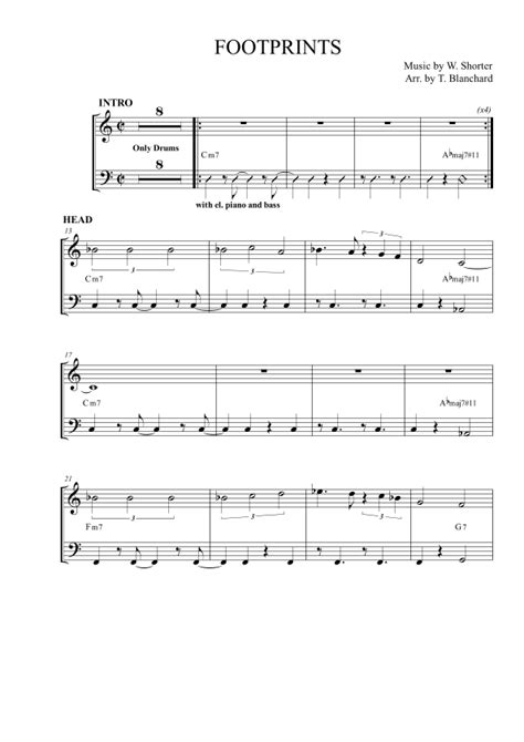 Footprints Arr Terence Blanchard By Wayne Shorter Sheet Music For