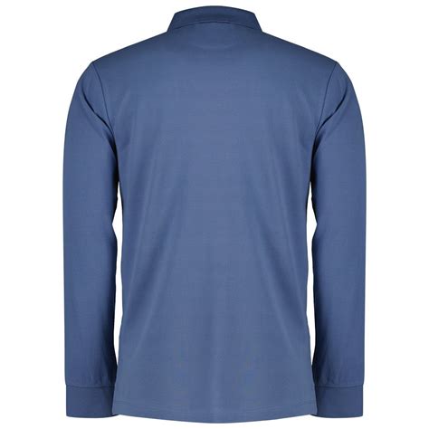 Hackett Logo Slim Fit Long Sleeve Polo Blue Dressinn