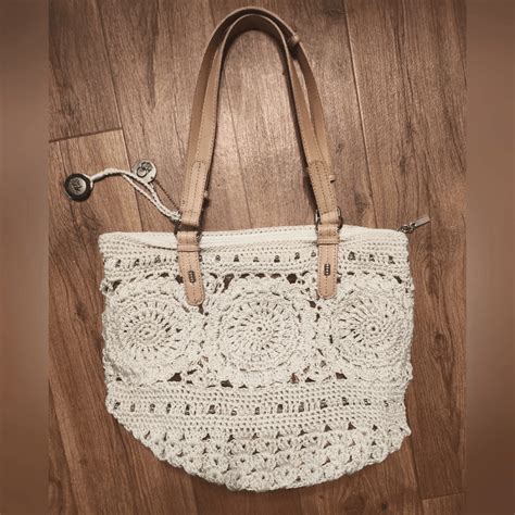 The Sak Silverwood Shopper Crochet Handbag Tote Natural Beige New Ebay