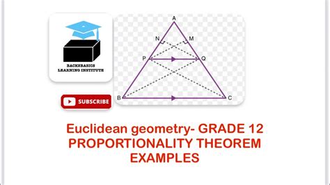 EUCLIDEAN GEOMETRY GRADE 12 PROPORTIONALITY EXAMPLES YouTube