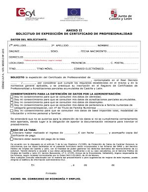 Solicitud De Certificado De Profesionalidad Castilla Y Le N Pdf