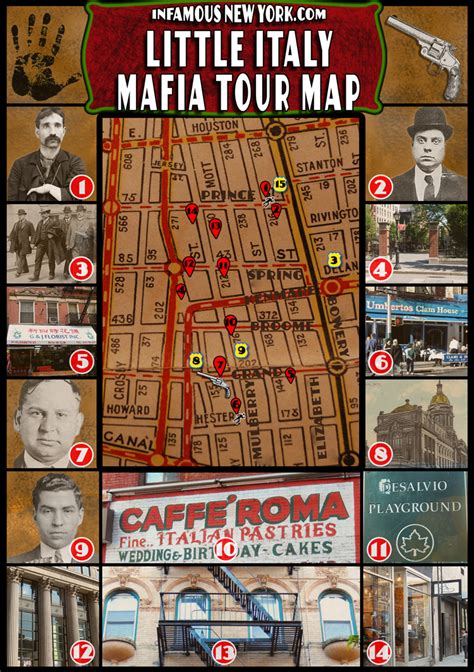 Little Italy Mafia Walking Tour Map | Infamous New York