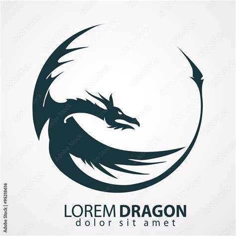 dragon vector silhouette Stock Vector | Adobe Stock