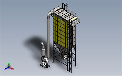 布袋除尘器（112袋）脉冲袋式除尘器soldiworks Solidworks 2017模型图纸下载 懒石网