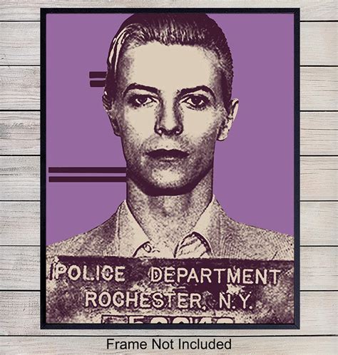 David Bowie Mugshot Wall Art - 8x10 Poster - Print - Yellowbird Art ...