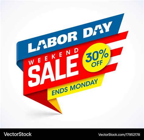 Labor Day Weekend Sale Banner Design Royalty Free Vector