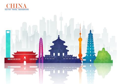 Premium Vector China Landmark Global Travel And Journey Paper Background