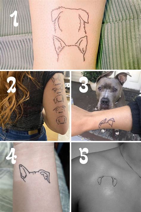 Outline Dog Ear Tattoo Designs For Minimalist Dog Lovers - Tattoo Glee