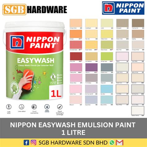 Nippon Paint Easywash Matt Finished Interior Paint 1L / Nippon Easy ...