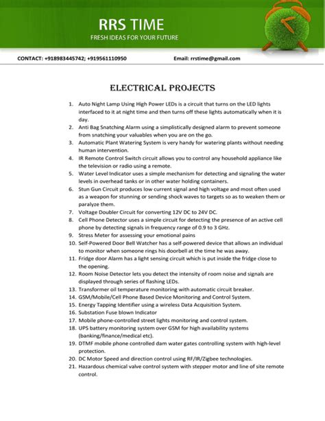 ELECTRICAL PROjECTS