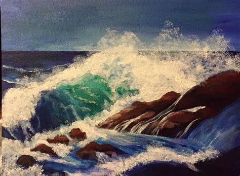 Tina V Smith Painted Wave Crashing On The Rocks From My Youtube