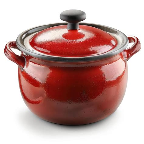 Red Ceramic Casserole Pot Premium AI Generated Image