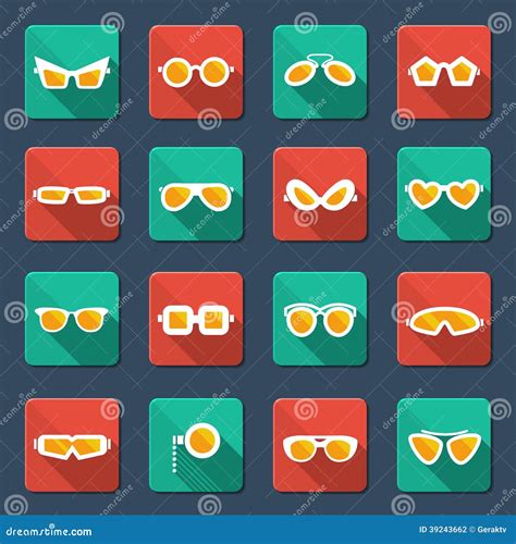 Glasses Icons Different Angle View Black Vector Illustration Set