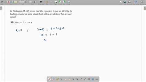 SOLVED Prove That The Equation Is Not An Identity By Finding A Numerade