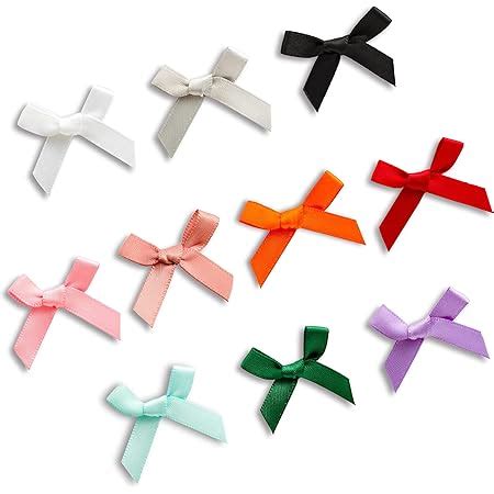 Pcs Mini Ribbon Bows Double Sided Satin Multicolored Ribbon Bows