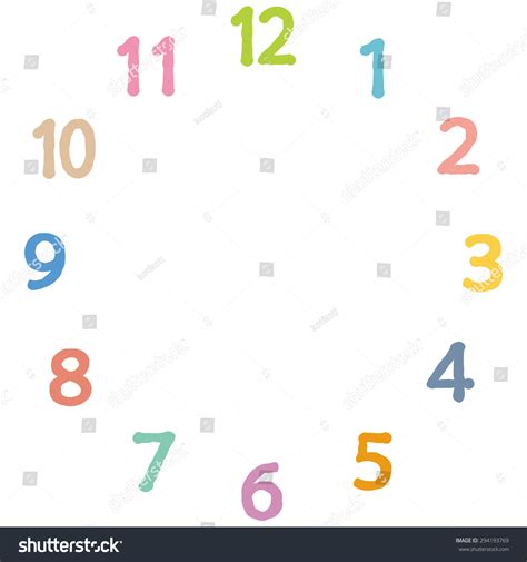 Cute Numbers Clock Face Stock Illustration 294193769