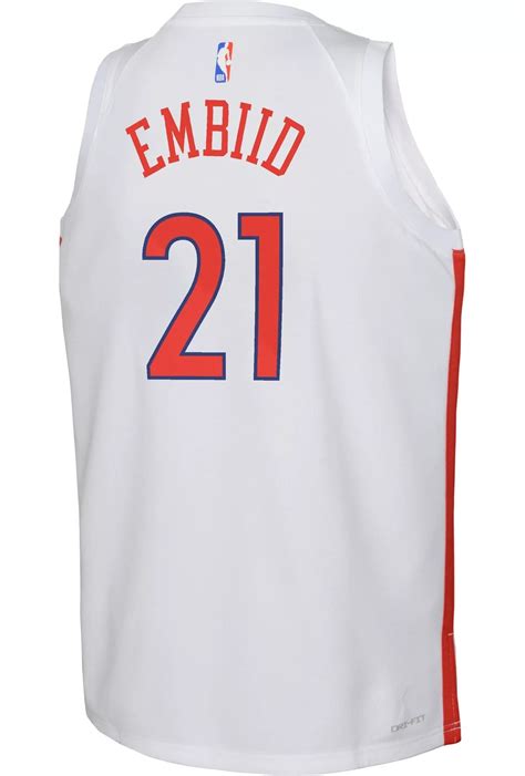 Баскетбольная джерси 2022 23 Philadelphia 76ers Joel Embiid 21 Youth