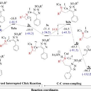 Calculated Energy Profiles Of Binuclear Copper I Catalyzed Interrupted