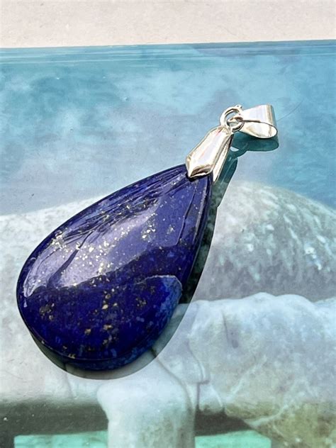 Lapis Lazuli Gemstone Pendant With Stainless Steel Necklace - Etsy