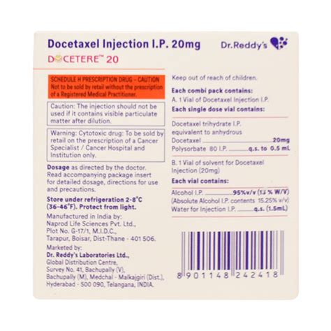 Docetere Mg Injection S Price Uses Side Effects Netmeds