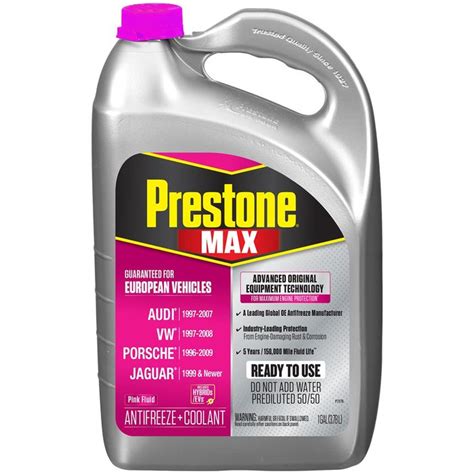 Prestone Engine Coolant Antifreeze Pink Pre Mixed