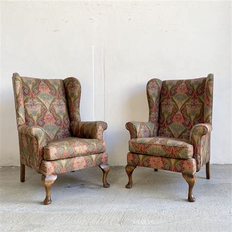 Vintage Wingback Chair Antique Chairs Indigo Sprout