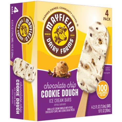 Mayfield Chocolate Chip Cookie Dough Ice Cream Bars 4 Pack Harris Teeter