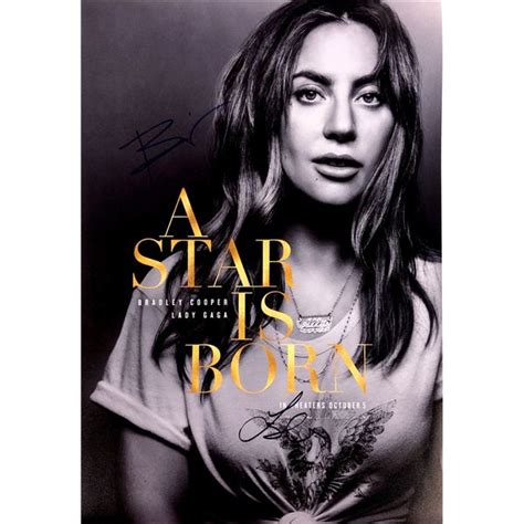 Lady Gaga Bradley Cooper Autograph Signed A Star Is Born Poster