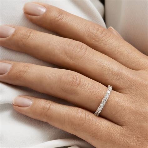 Eternity And Shiny Finish Wedding Ring Set In White Gold Klenota