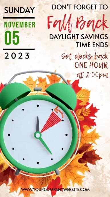 Daylight Savings Fall Back 2023 Template Postermywall