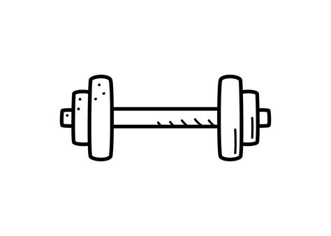 Dumbbell Doodle Background Sports Equipment Vector Illustration